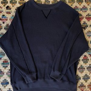 Blue Aerie waffled sweatshirt
